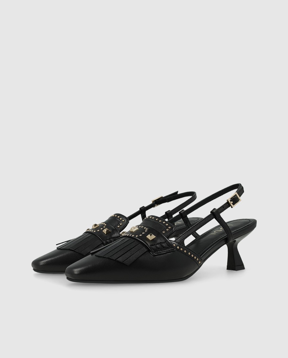 Zapatos de salón destalonados de mujer en ante - Lodi - Negro Negro-3