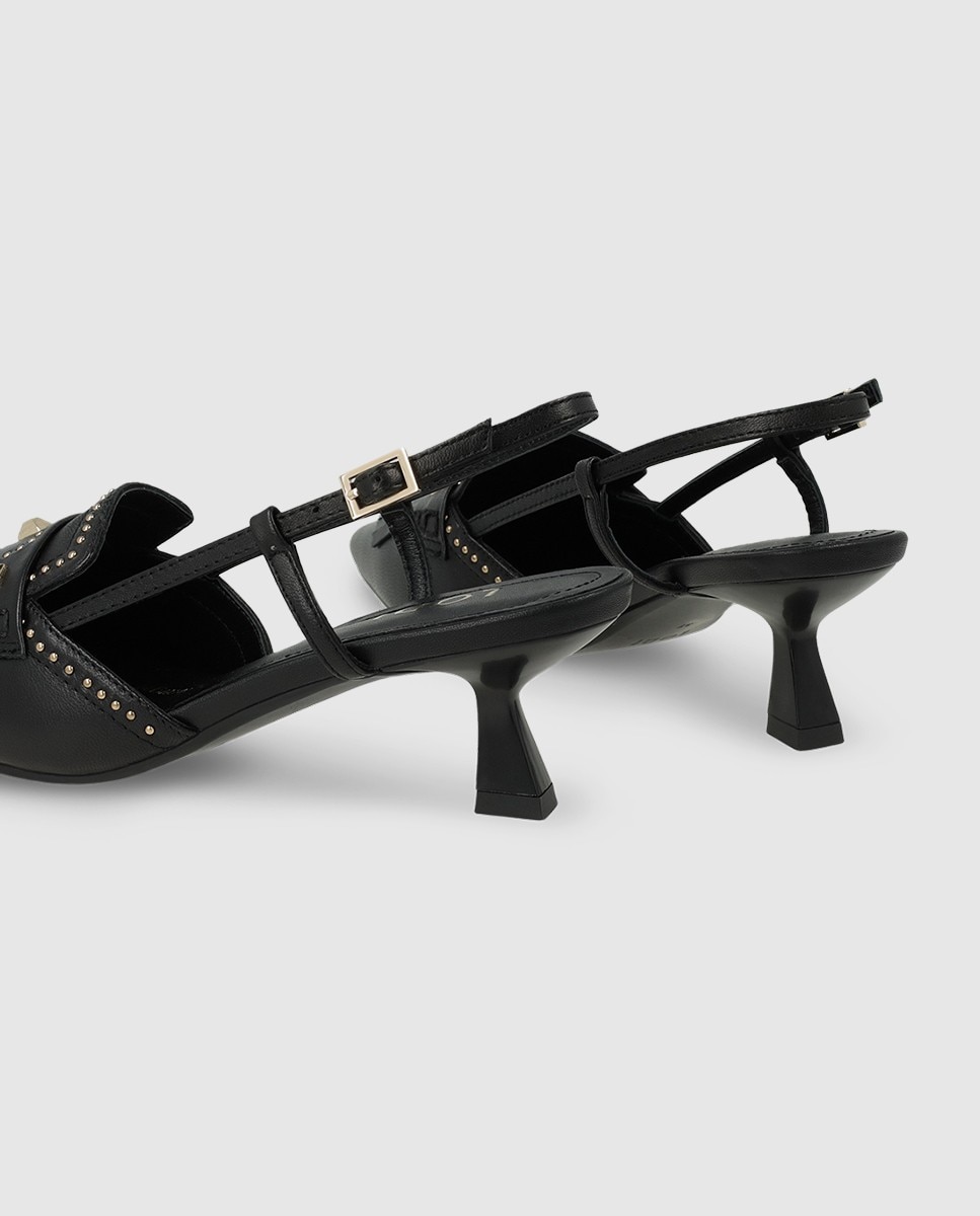 Zapatos de salón destalonados de mujer en ante - Lodi - Negro Negro-2