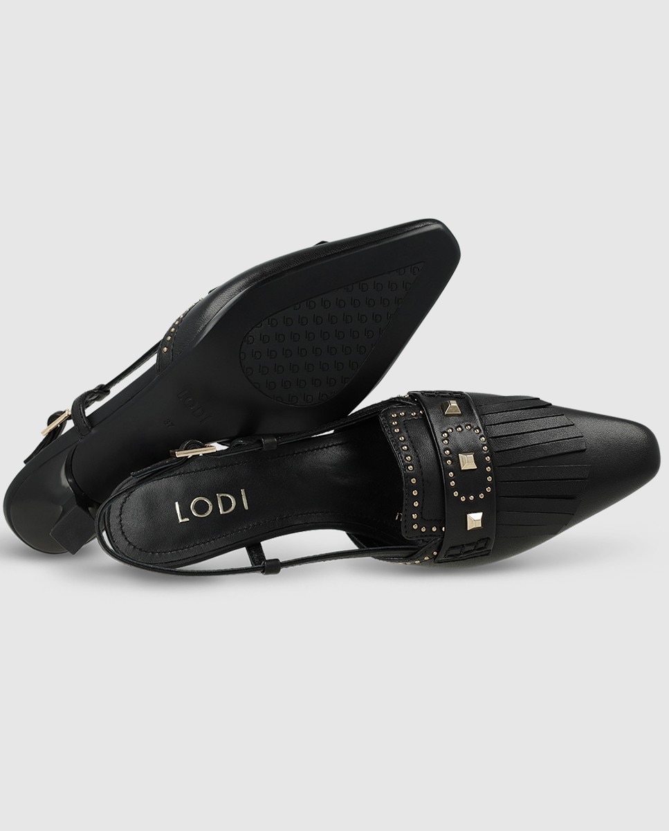 Zapatos de salón destalonados de mujer en ante - Lodi - Negro Negro-4
