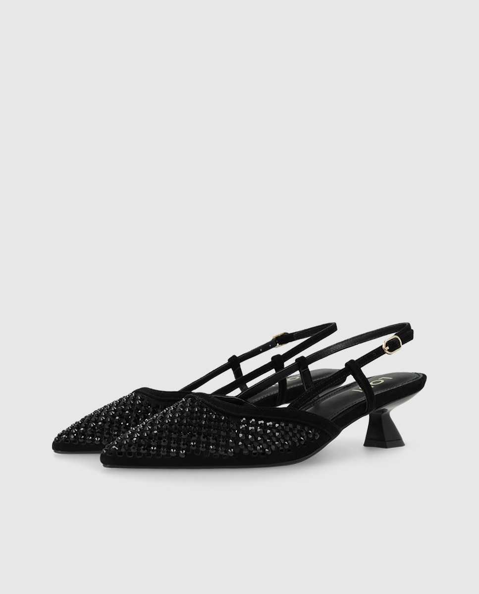 Zapatos de salón destalonados de mujer en ante - Lodi - Negro Negro-3