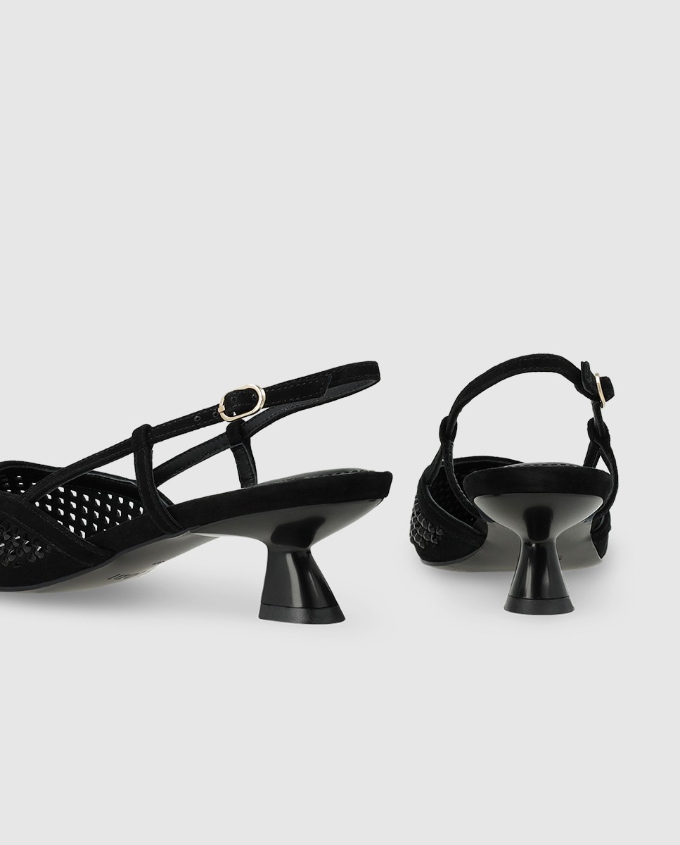 Zapatos de salón destalonados de mujer en ante - Lodi - Negro Negro-2