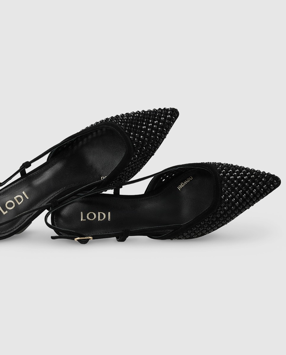 Zapatos de salón destalonados de mujer en ante - Lodi - Negro Negro-4