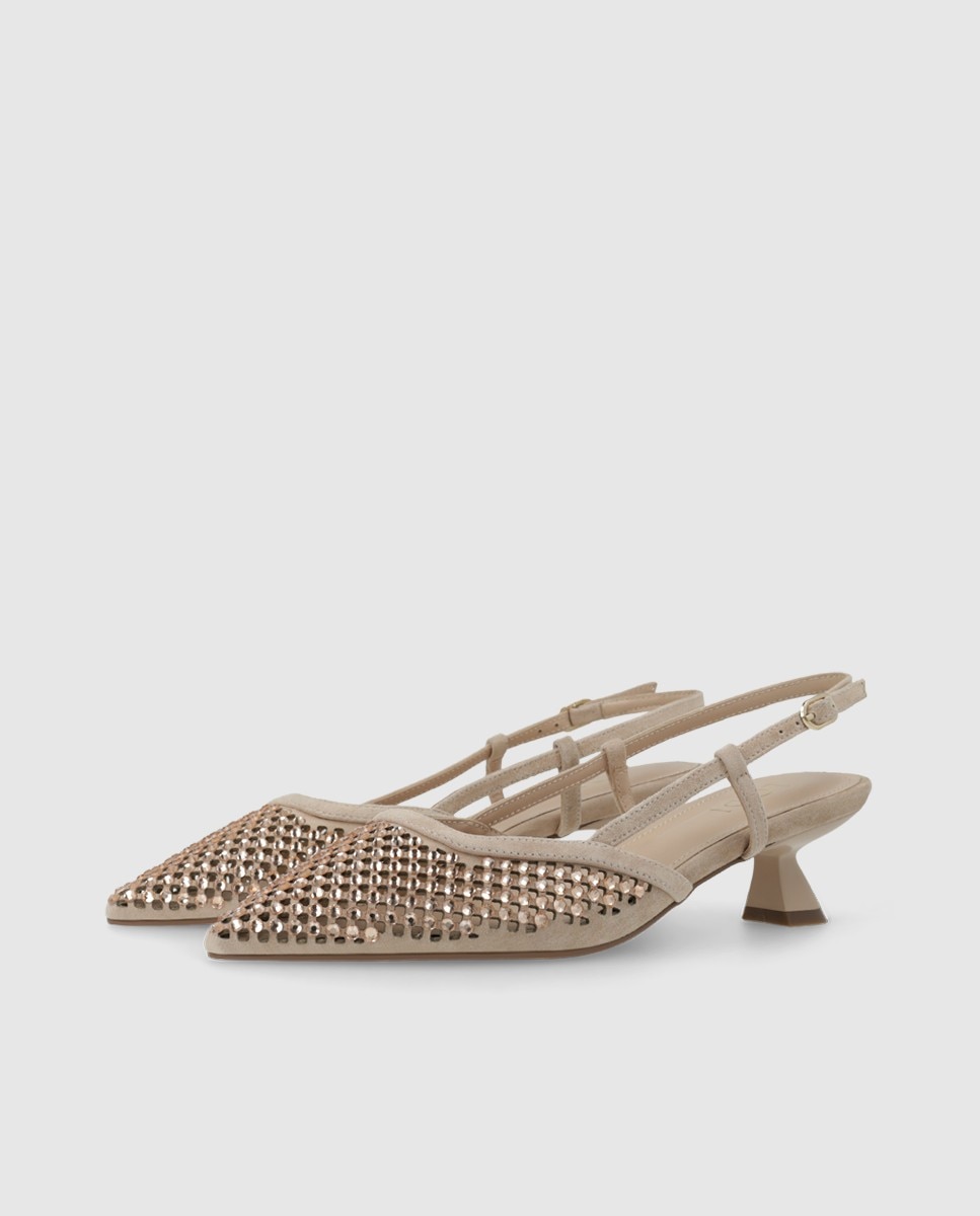 Zapatos de salón destalonados de mujer en ante - Lodi - Natural Natural-3