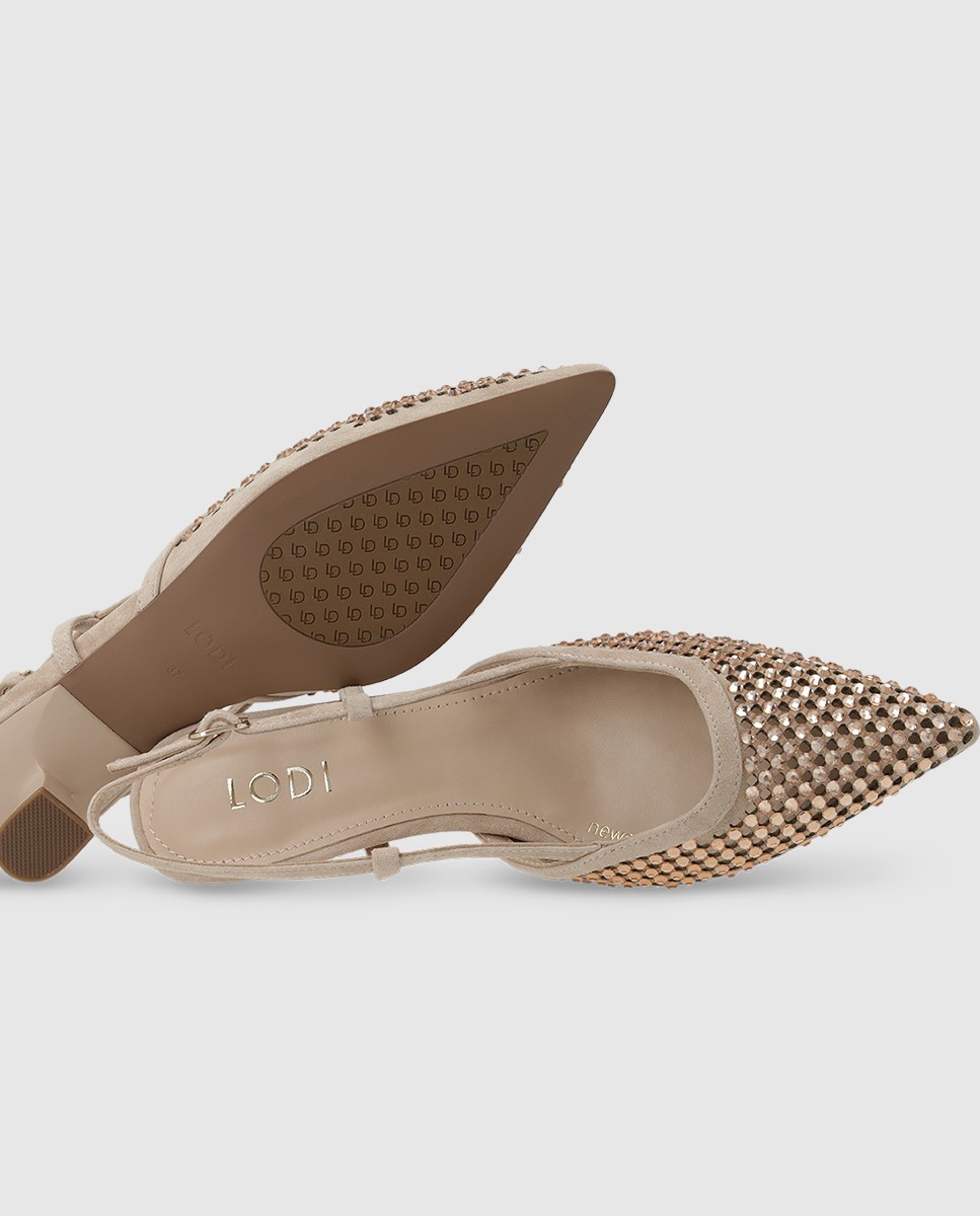 Zapatos de salón destalonados de mujer en ante - Lodi - Natural Natural-4
