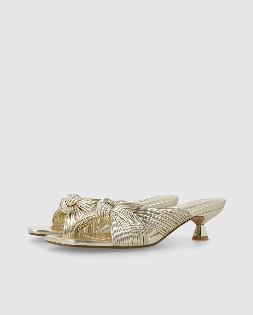 Sandalias de mujer efecto piel tacon pintado - Lodi - Oro Oro-3