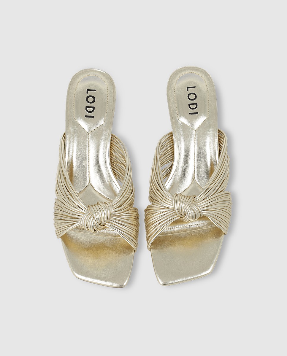 Sandalias de mujer efecto piel tacon pintado - Lodi - Oro Oro-4