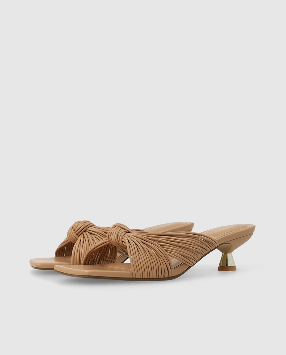 Sandalias de mujer efecto piel tacon pintado - Lodi - Marrón Marrón-3