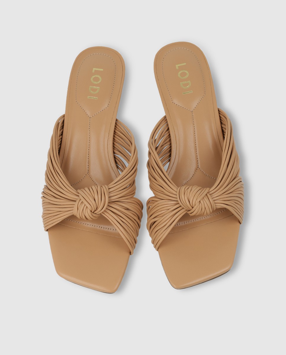 Sandalias de mujer efecto piel tacon pintado - Lodi - Marrón Marrón-4
