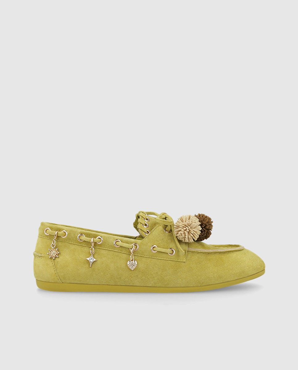 Mocasines de mujer en ante con abalorios - Lodi - Verde Verde-1