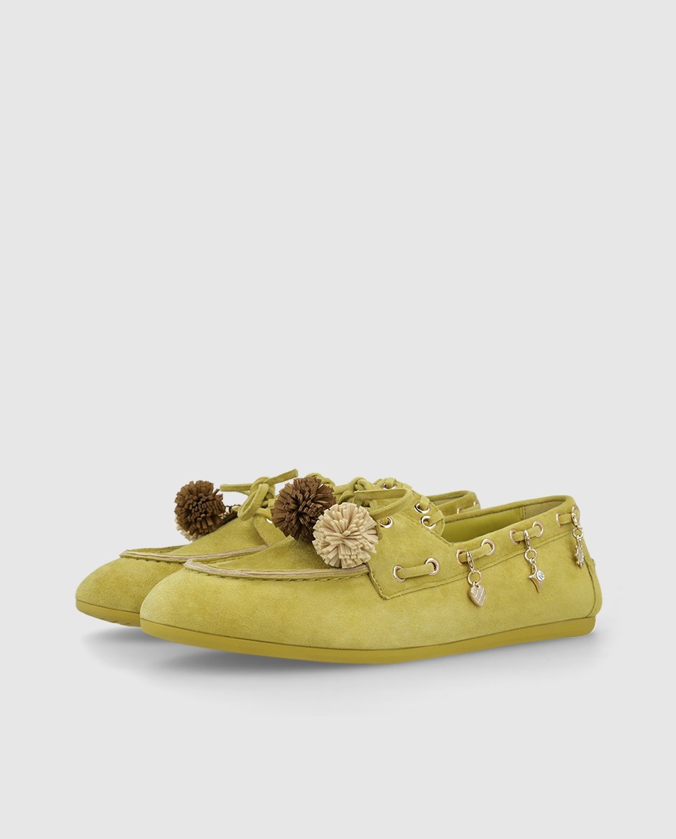 Mocasines de mujer en ante con abalorios - Lodi - Verde Verde-3