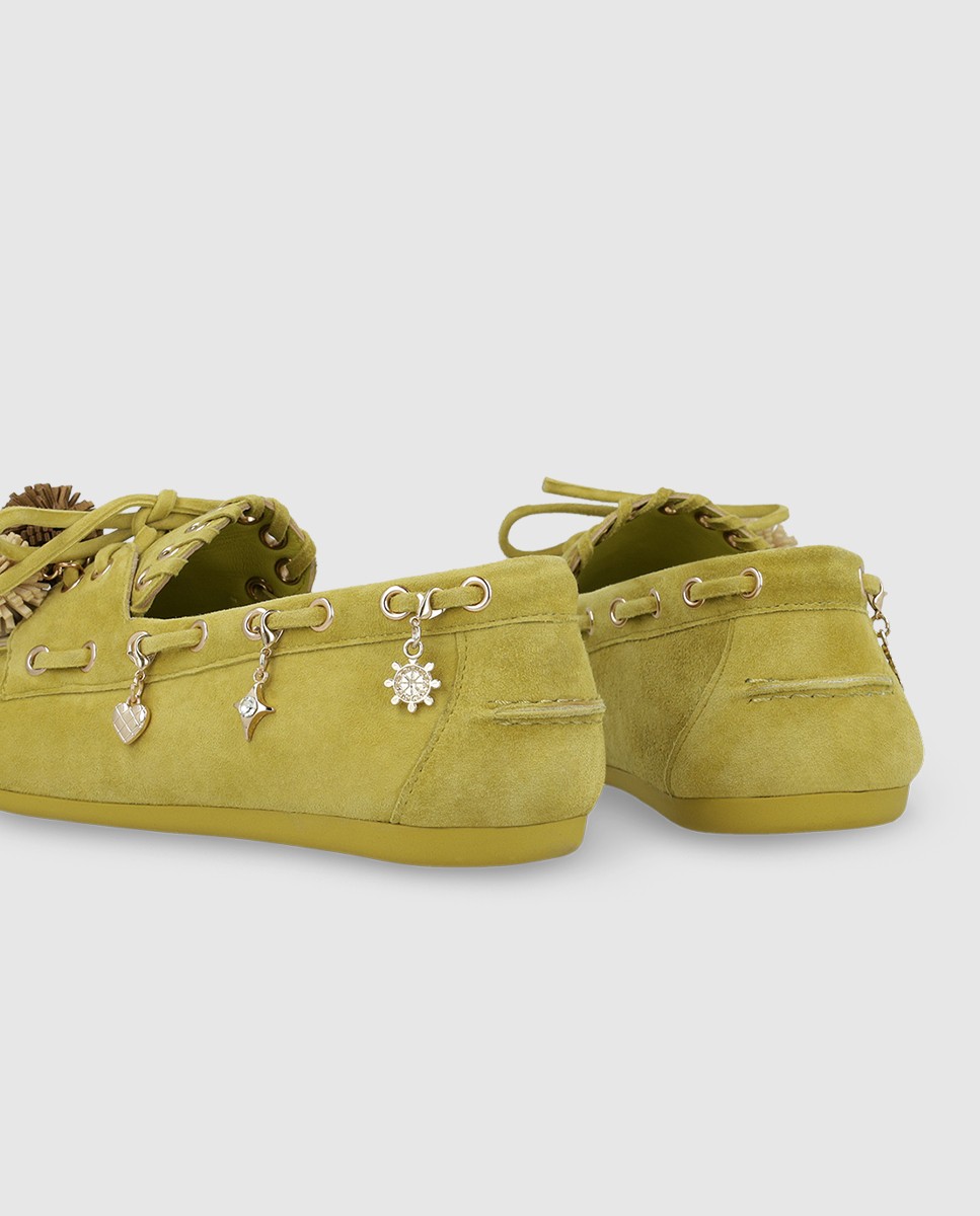 Mocasines de mujer en ante con abalorios - Lodi - Verde Verde-2