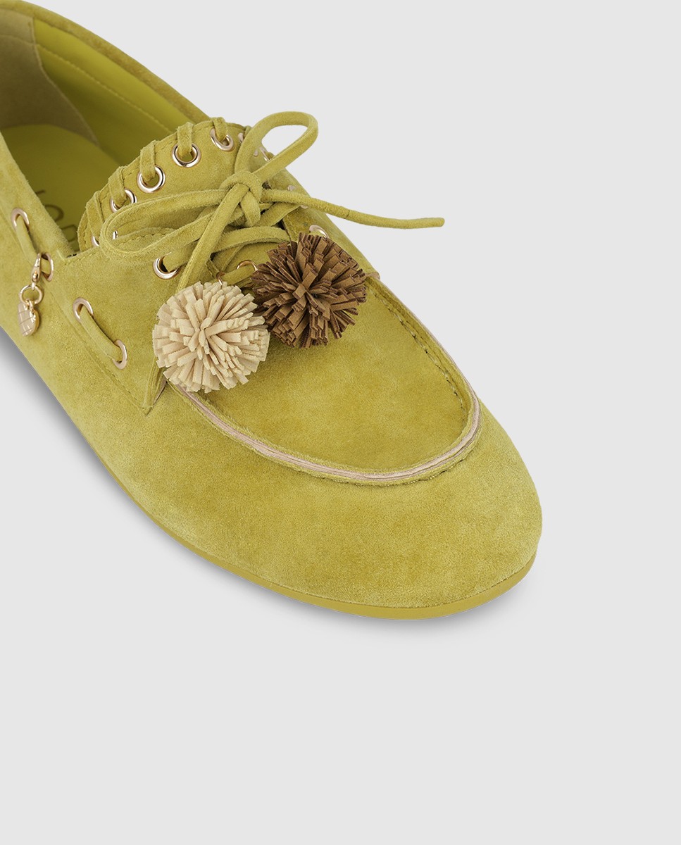 Mocasines de mujer en ante con abalorios - Lodi - Verde Verde-4