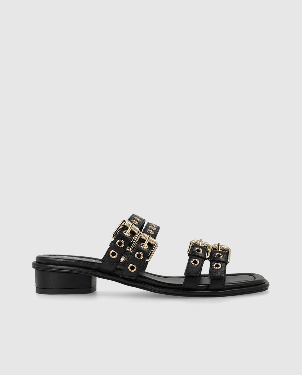 Sandalias de mujer en piel con remaches - Lodi - Negro Negro-1