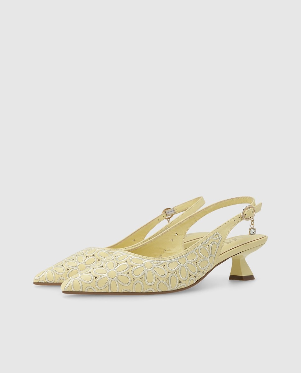 Zapatos de salón destalonados de mujer en piel - Lodi - Amarillo Amarillo-3