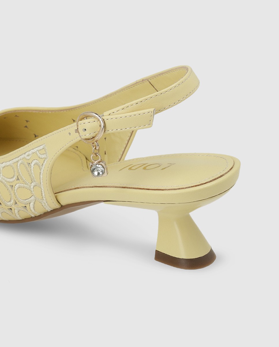 Zapatos de salón destalonados de mujer en piel - Lodi - Amarillo Amarillo-2