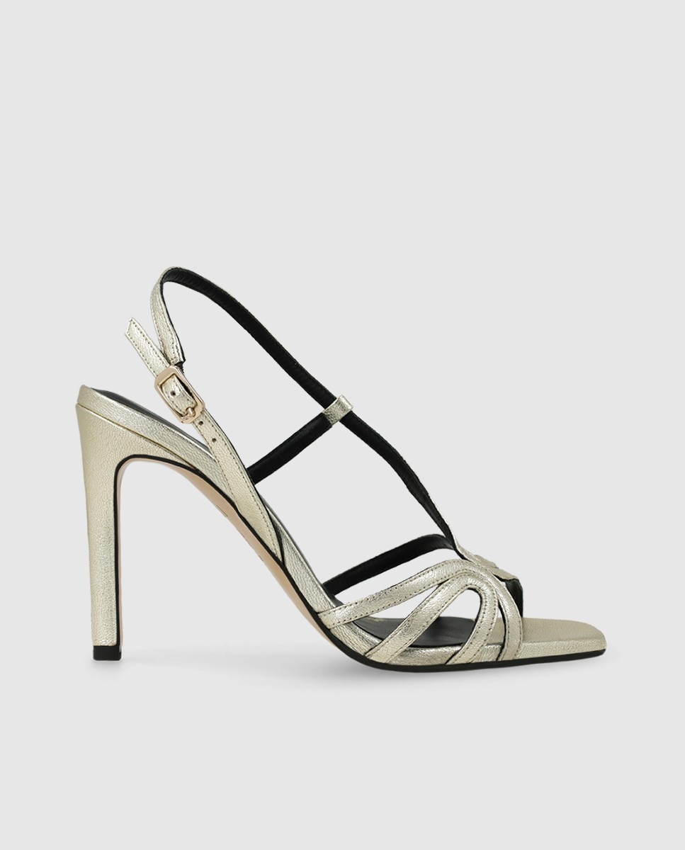 Sandalias de mujer en piel metalizada con tiras - Lodi - Oro Oro-1