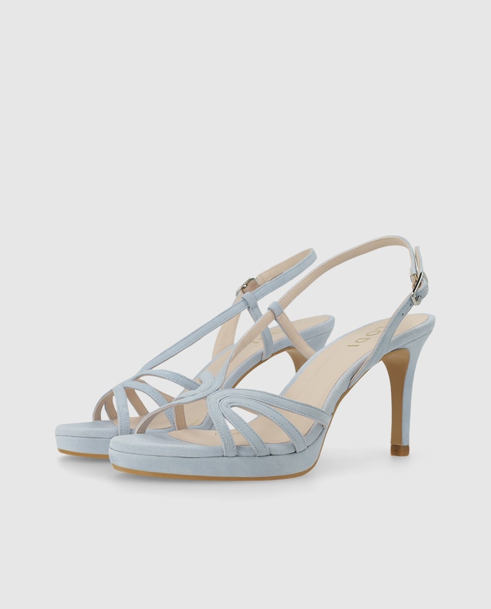 Sandalias tacón mujer metalizadas | Sandalias LODI - Azul Azul-3