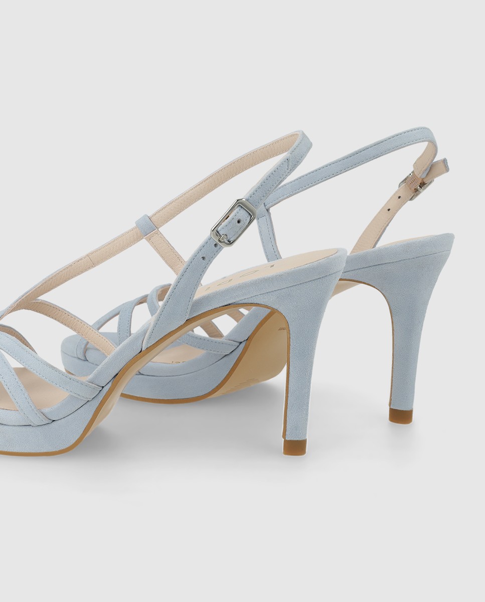 Sandalias tacón mujer metalizadas | Sandalias LODI - Azul Azul-2