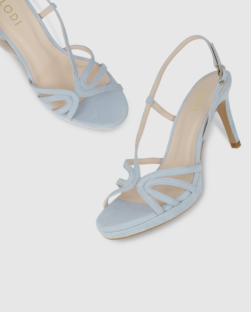 Sandalias tacón mujer metalizadas | Sandalias LODI - Azul Azul-4