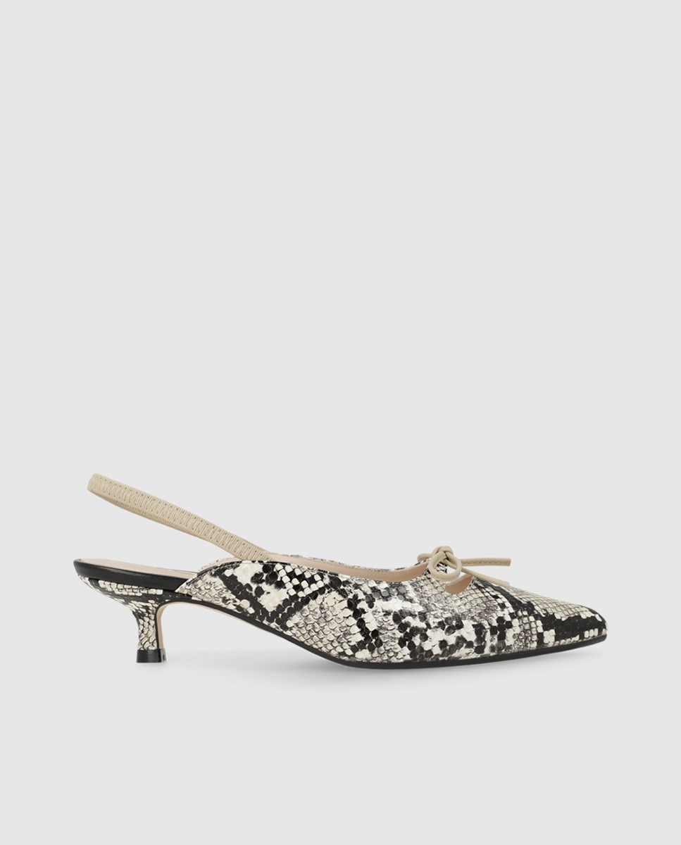 Lodi - Mules de mujer en piel efecto animal print con lazo.