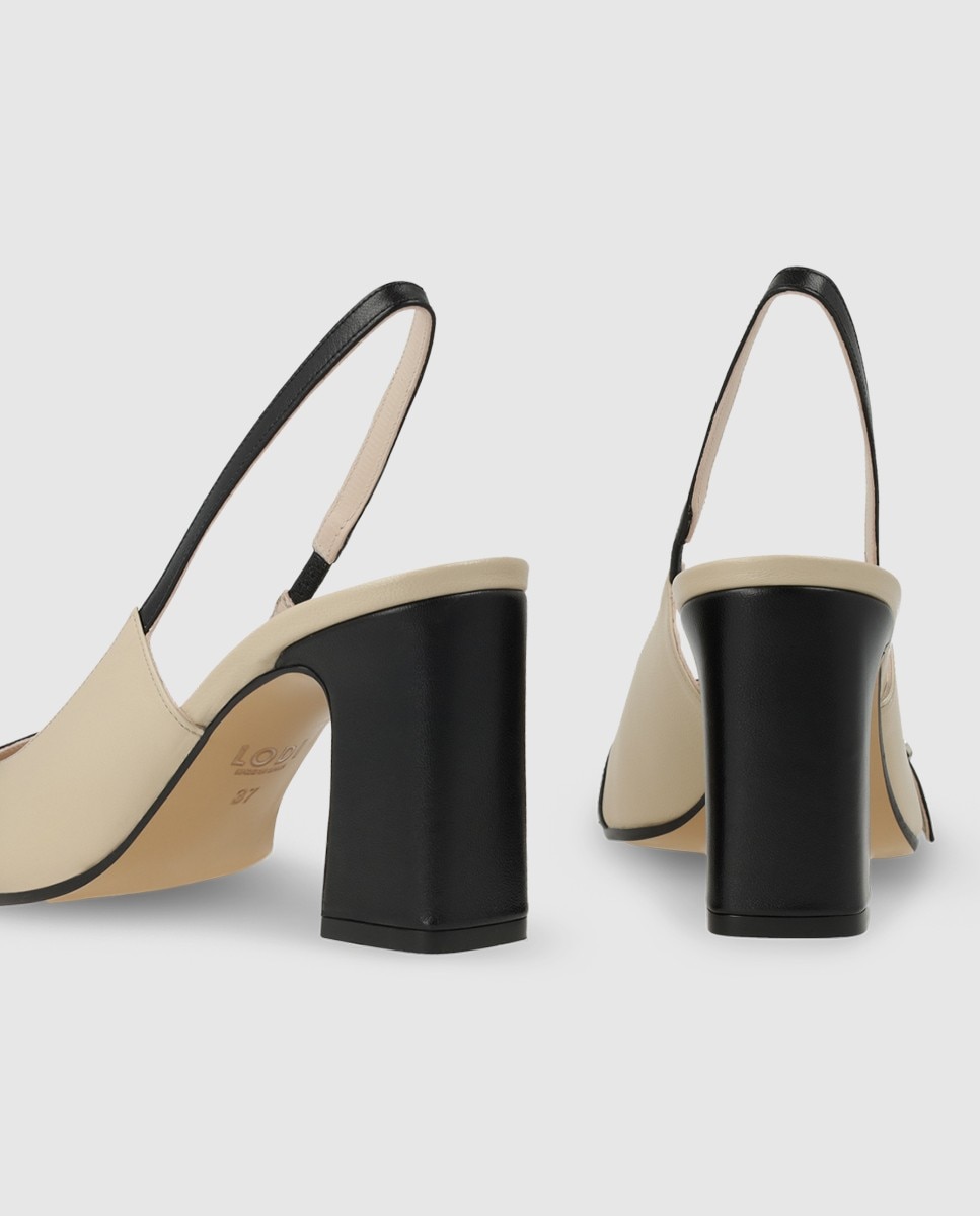 Zapatos de salón destalonados de mujer en piel - Lodi - Beige Beige-2