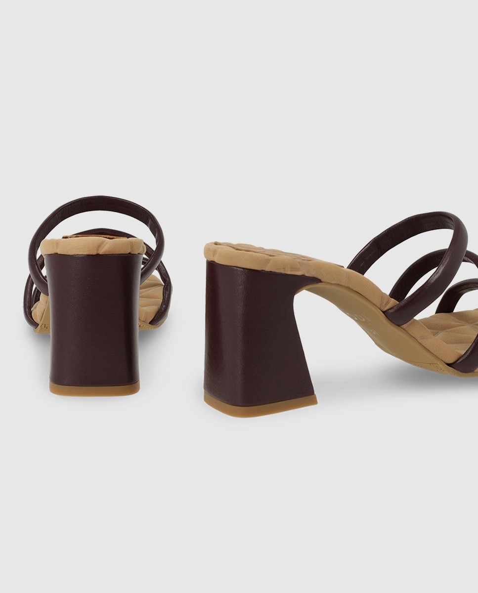 Sandalias de mujer en piel con tiras - Lodi - Burdeos Burdeos-2