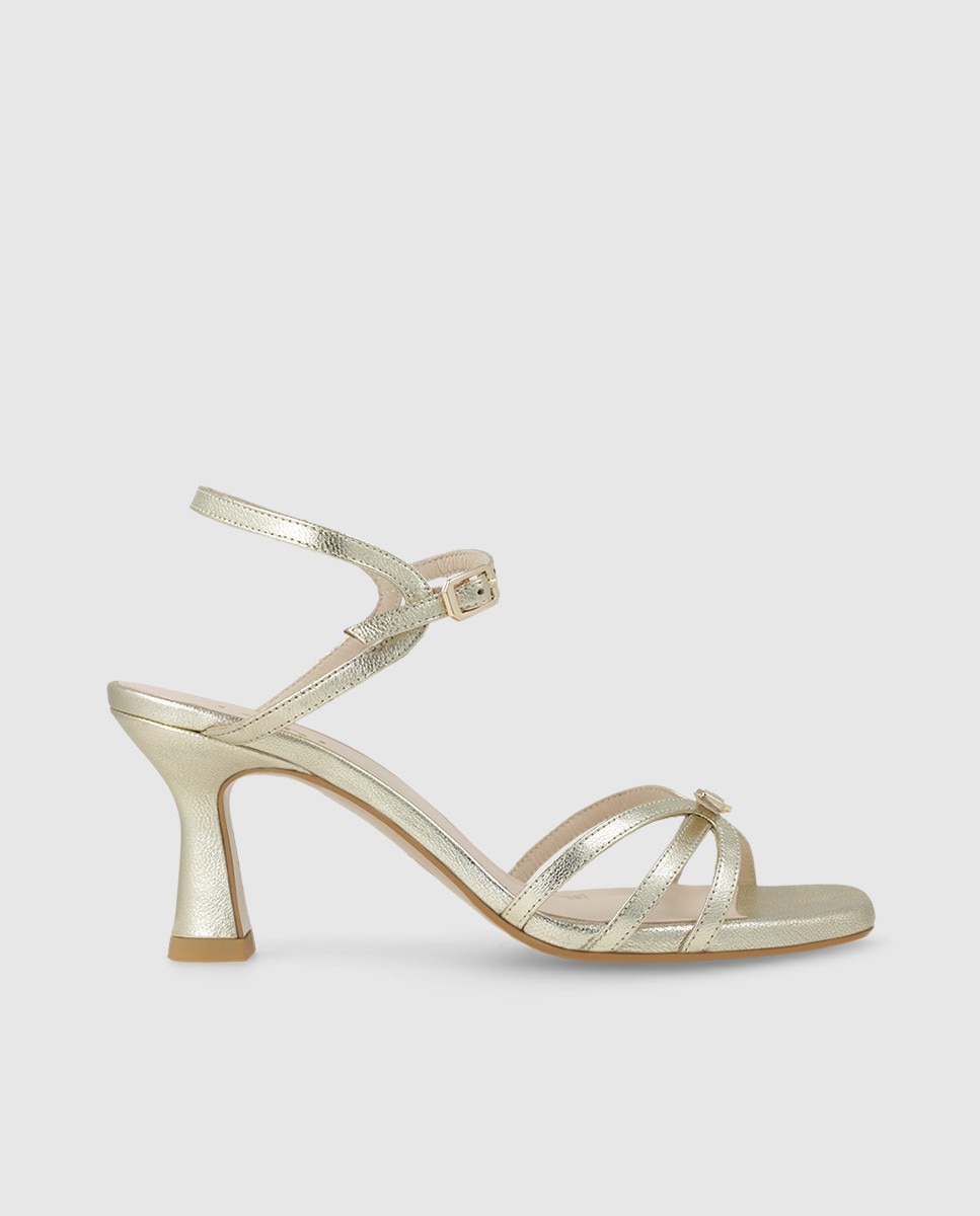 Sandalias de mujer en piel metalizada con tacón - Lodi - Oro Oro-1