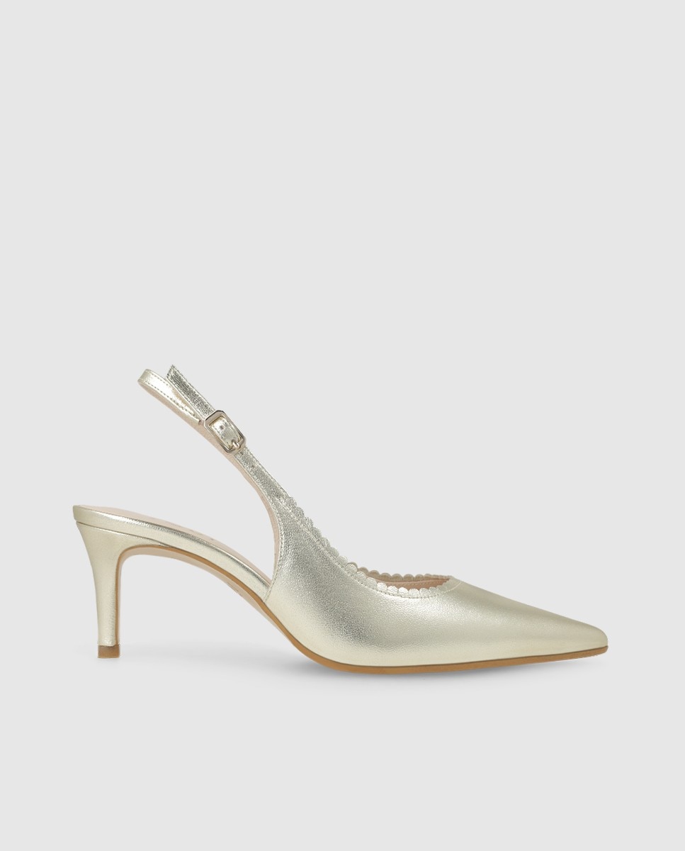 Zapatos de salón destalonados de mujer en piel metalizada - Lodi - Oro Oro-1