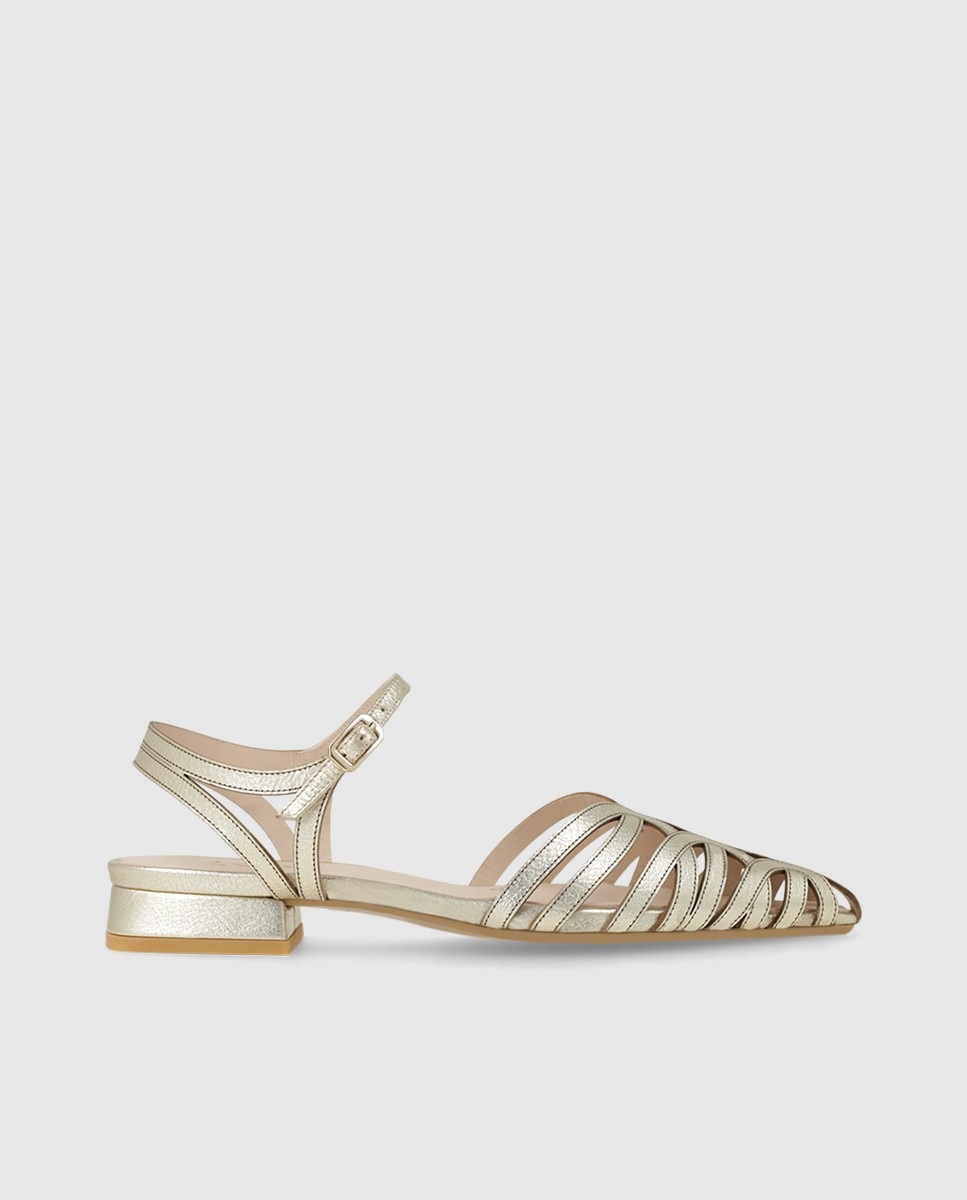 Sandalias de mujer en piel tipo cangrejera - Lodi - Oro Oro-1