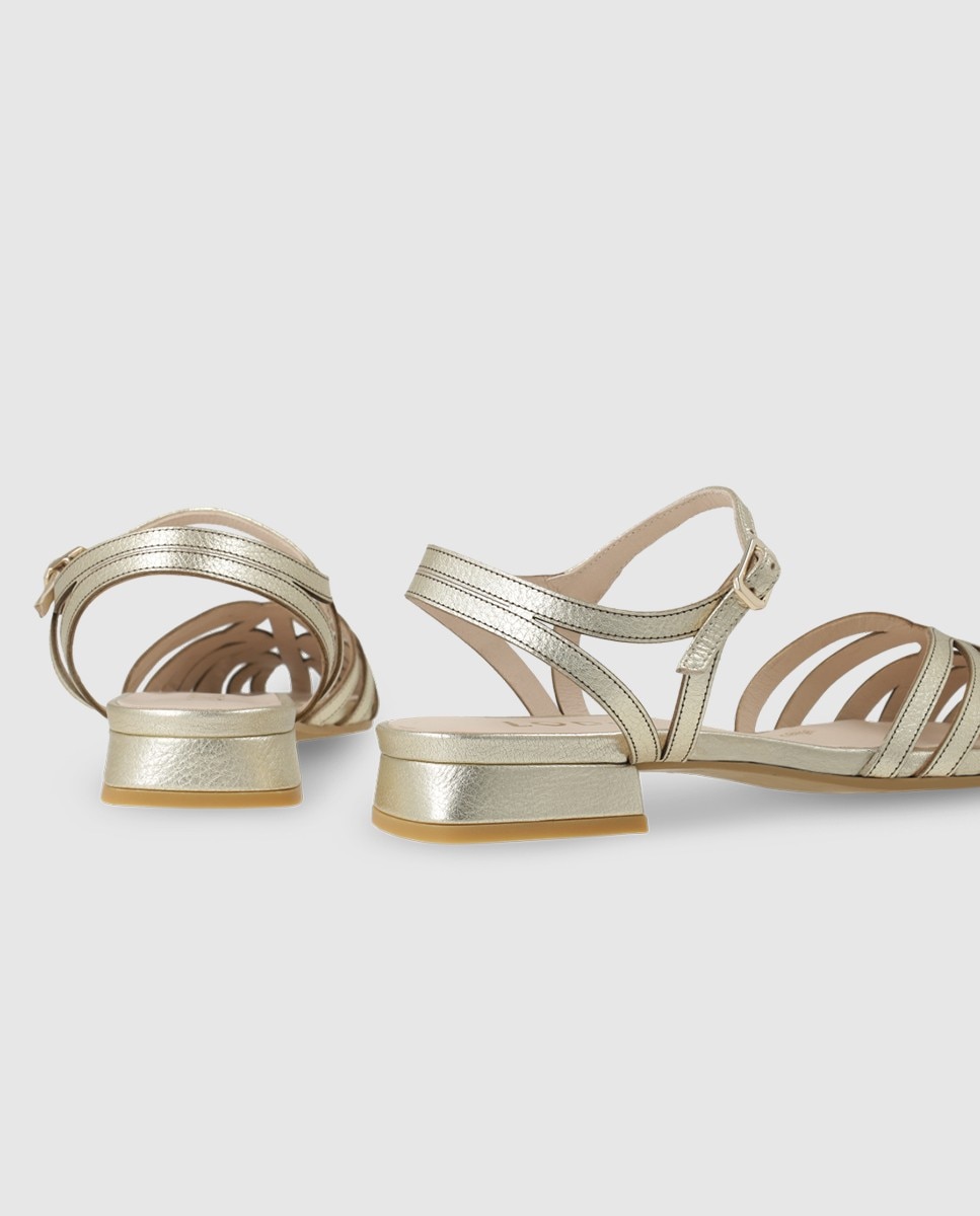 Sandalias de mujer en piel tipo cangrejera - Lodi - Oro Oro-2