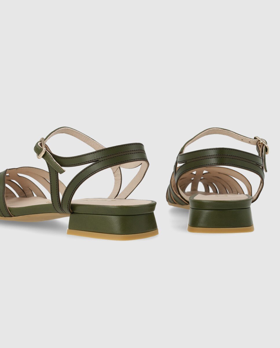 Sandalias de mujer en piel tipo cangrejera - Lodi - Verde Verde-2