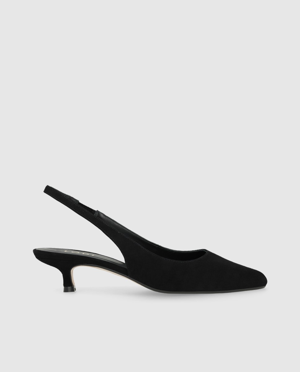 Zapatos de salón destalonados de mujer en ante - Lodi - Negro Negro-1