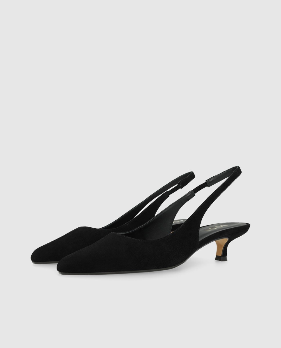 Zapatos de salón destalonados de mujer en ante - Lodi - Negro Negro-3
