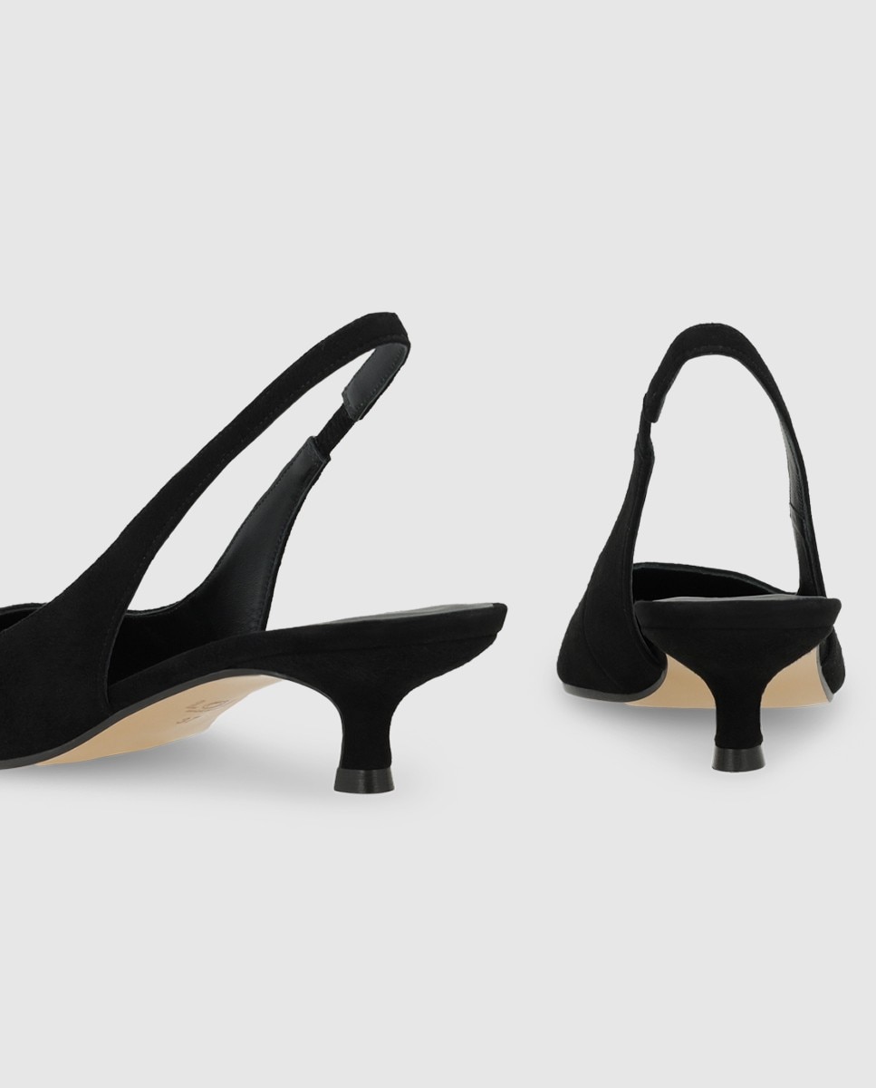 Zapatos de salón destalonados de mujer en ante - Lodi - Negro Negro-2