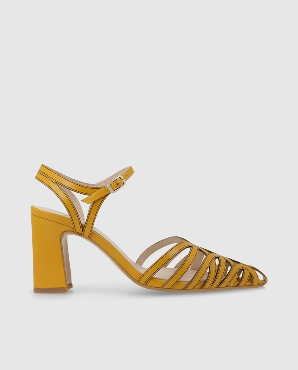 Sandalias de mujer en piel tipo cangrejera - Lodi - Amarillo Amarillo-1