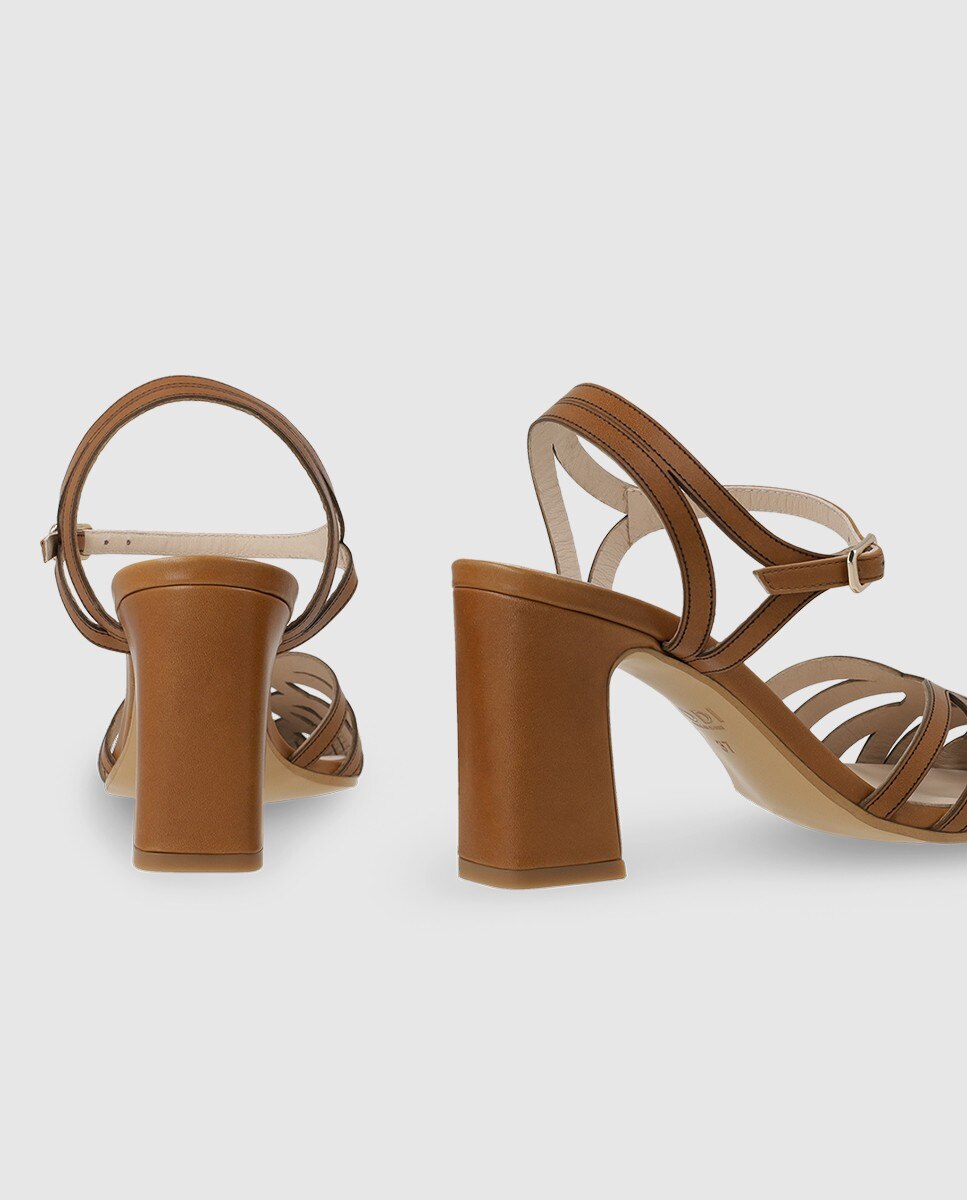 Sandalias de mujer en piel tipo cangrejera - Lodi - Marrón Marrón-2