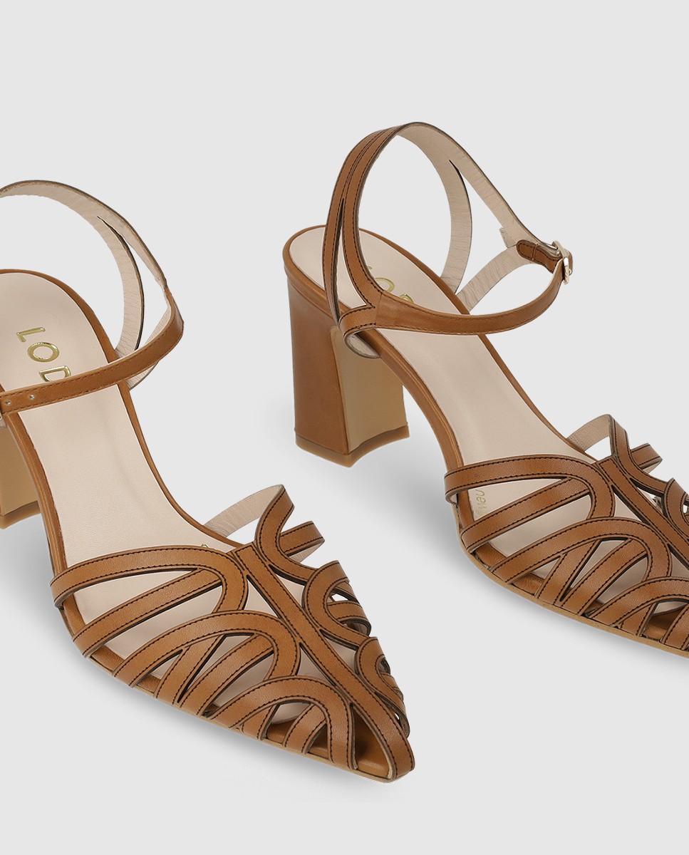 Sandalias de mujer en piel tipo cangrejera - Lodi - Marrón Marrón-4