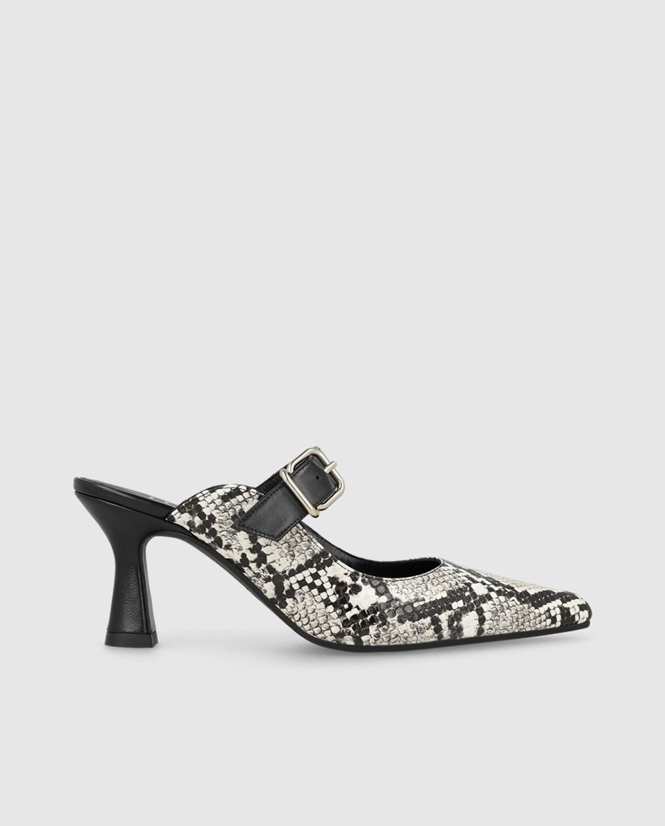Lodi - Mules de mujer con tacón en piel efecto animal print.
