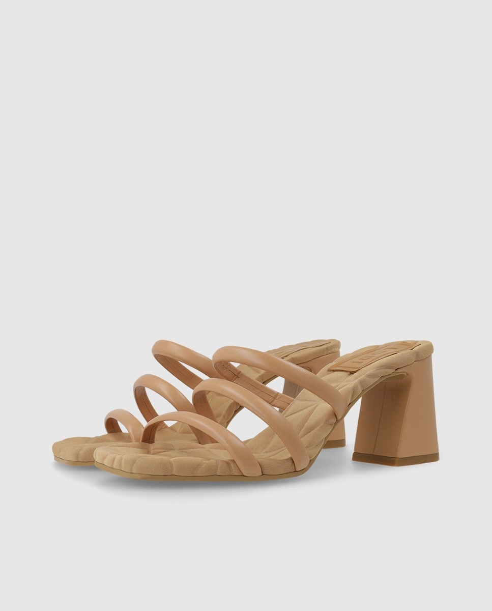 Sandalias de mujer en piel con tiras - Lodi - Beige Beige-3