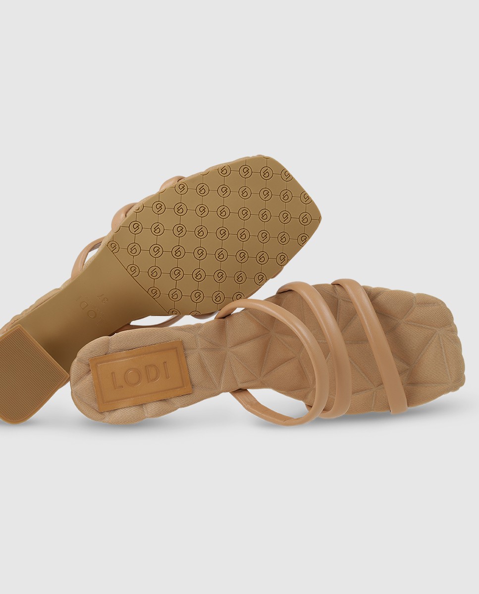 Sandalias de mujer en piel con tiras - Lodi - Beige Beige-4