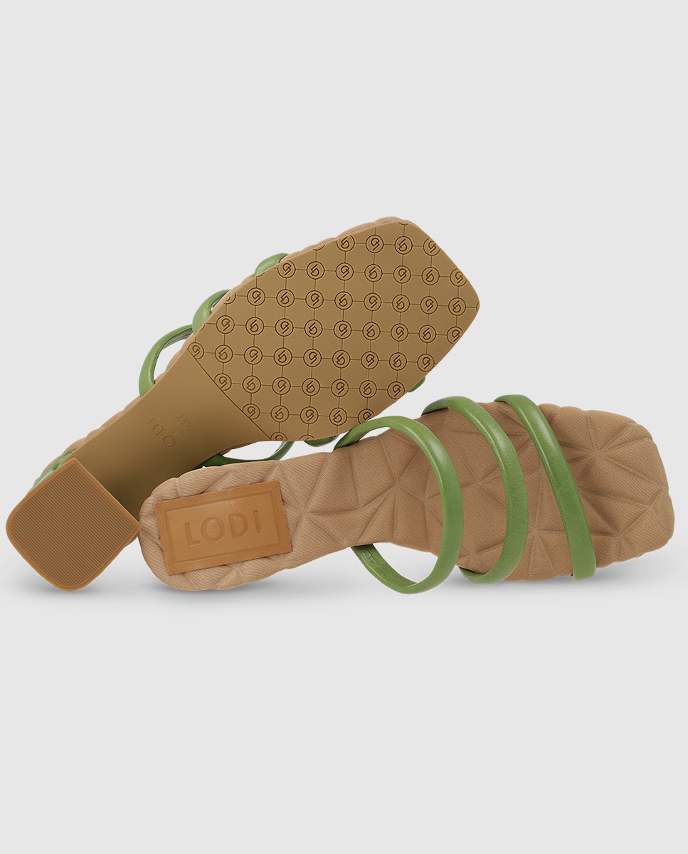 Sandalias de mujer en piel con tiras - Lodi - Verde Verde-4