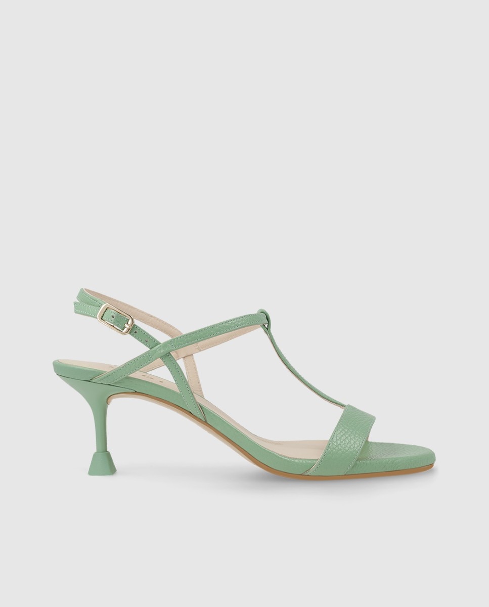 Sandalias de mujer con tacón en piel - Lodi - Verde Verde-1