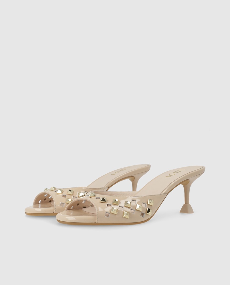 Sandalias de mujer en charol con tachas - Lodi - Nude Nude-3