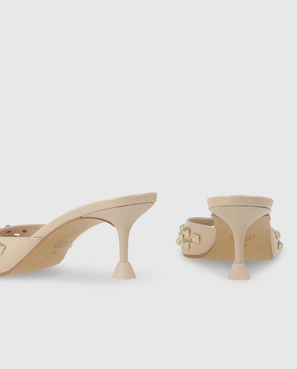 Sandalias de mujer en charol con tachas - Lodi - Nude Nude-2