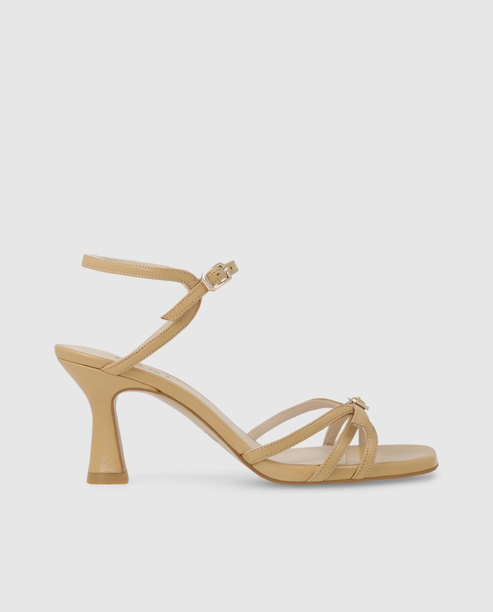 Sandalias de mujer en piel con tacón - Lodi - Marrón Marrón-1