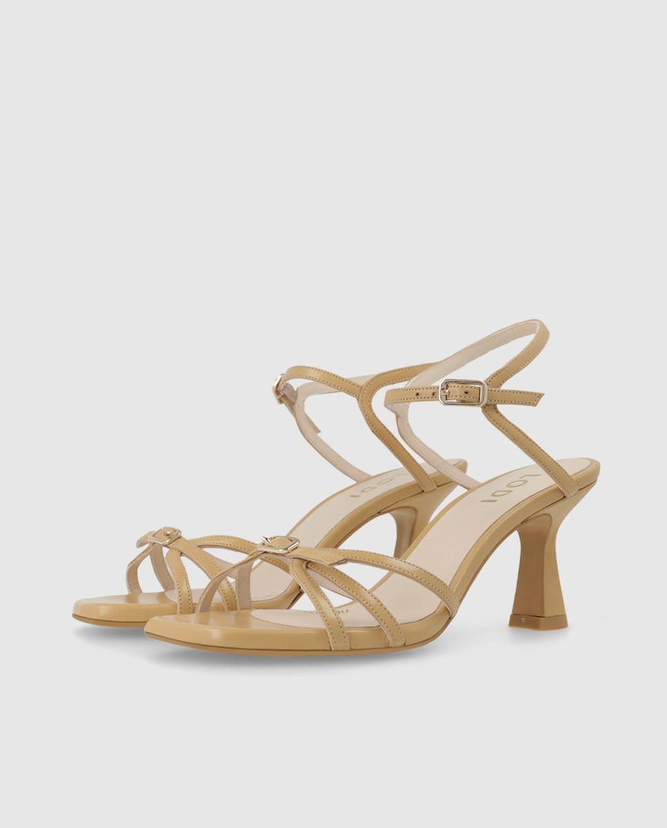 Sandalias de mujer en piel con tacón - Lodi - Marrón Marrón-3