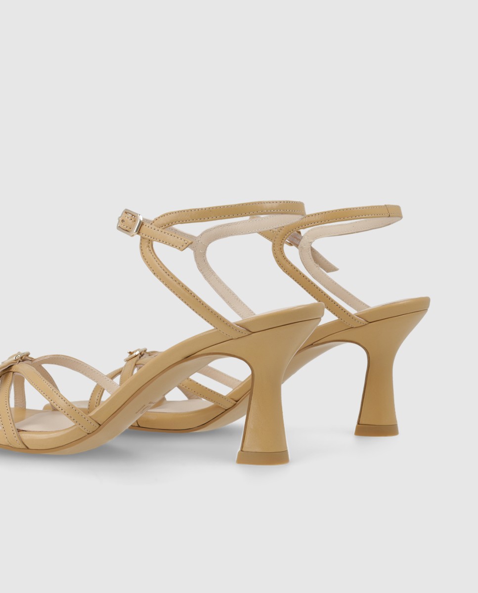 Sandalias de mujer en piel con tacón - Lodi - Marrón Marrón-2