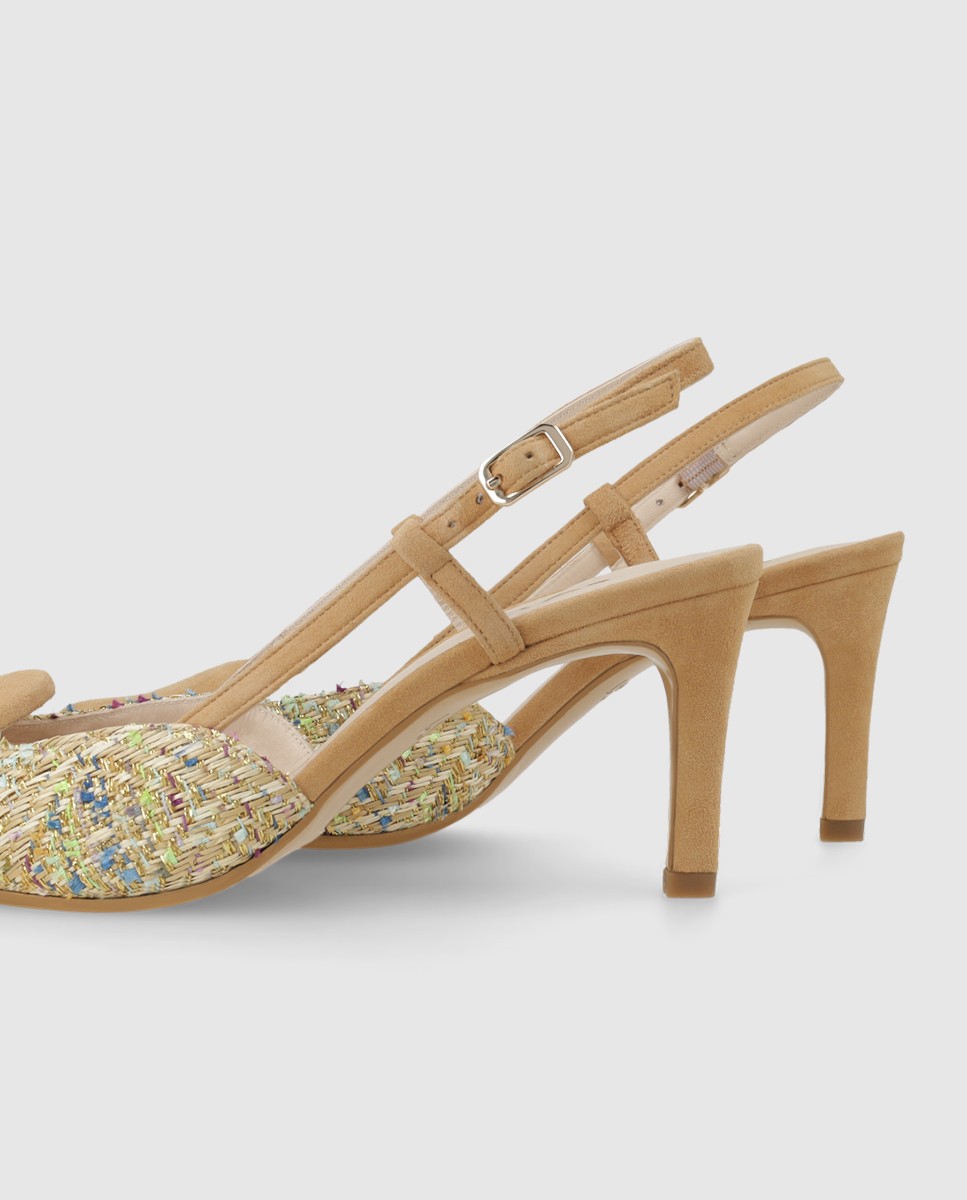Sandalias de mujer en ante y tejido multicolor - Lodi - Marrón Marrón-2