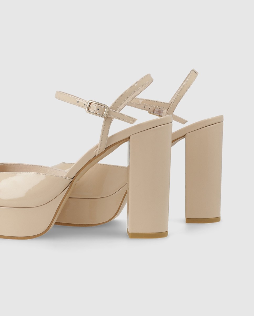 Sandalias de mujer con plataforma en charol - Lodi - Nude Nude-2
