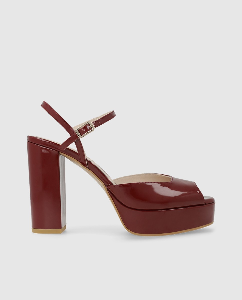 Sandalias de mujer con plataforma en charol - Lodi - Burdeos Burdeos-1